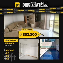 Apartamentos com 76m², 2 quartos, 2 suítes, 2 garagens, no bairro Trindade em Florianópolis