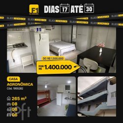 Casa Residencial com 265m², 8 quartos, 8 suítes, 6 garagens, no bairro Agronômica em Florianópolis