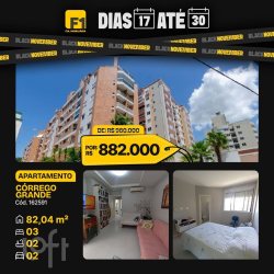 Apartamentos com 82m², 3 quartos, 1 suíte, 2 garagens, no bairro Córrego Grande em Florianópolis