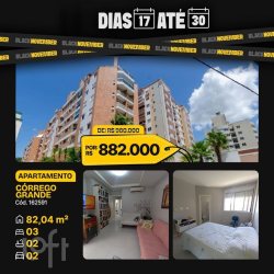 Apartamentos com 82m², 3 quartos, 1 suíte, 2 garagens, no bairro Córrego Grande em Florianópolis