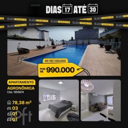 Apartamentos com 78m², 3 quartos, 1 suíte, 1 garagem, no bairro Agronômica em Florianópolis