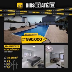 Apartamentos com 78m², 3 quartos, 1 suíte, 1 garagem, no bairro Agronômica em Florianópolis