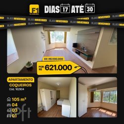 Apartamentos com 105m², 4 quartos, 2 suítes, 1 garagem, no bairro Coqueiros em Florianópolis