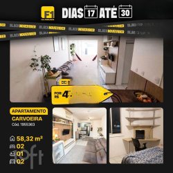 Apartamentos com 58m², 2 quartos, 2 garagens, no bairro Trindade em Florianópolis